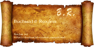 Buchwald Roxána névjegykártya